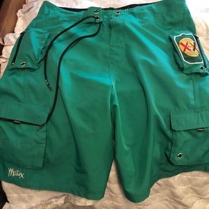 Sea foam Matix board shorts//Beer Pockets RARE
